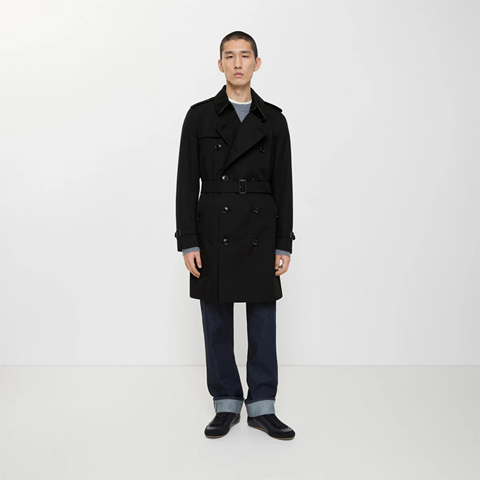 burberry kensington heritage mid‑length gabardine trench coat